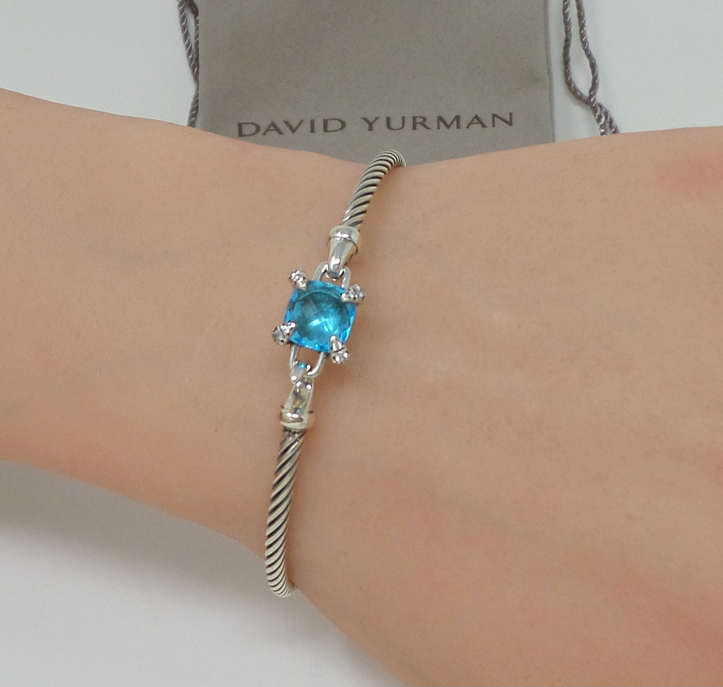 **Just Added** Sterling Silver Chatelaine Bracelet With Blue Topaz