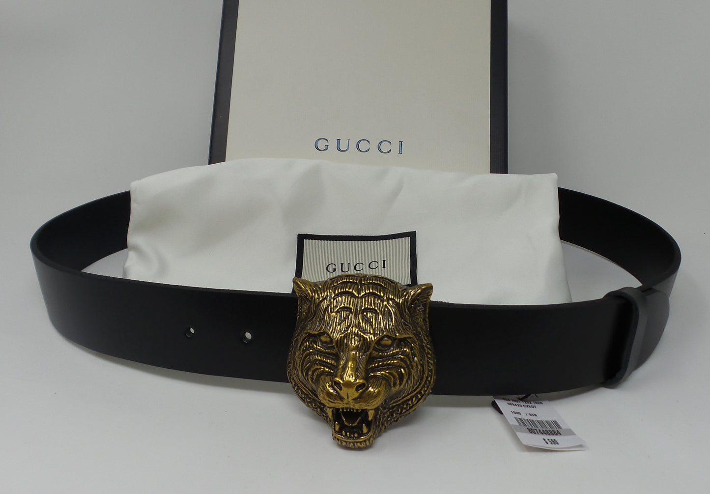 Tiger Head Belt Vintage Black Strap