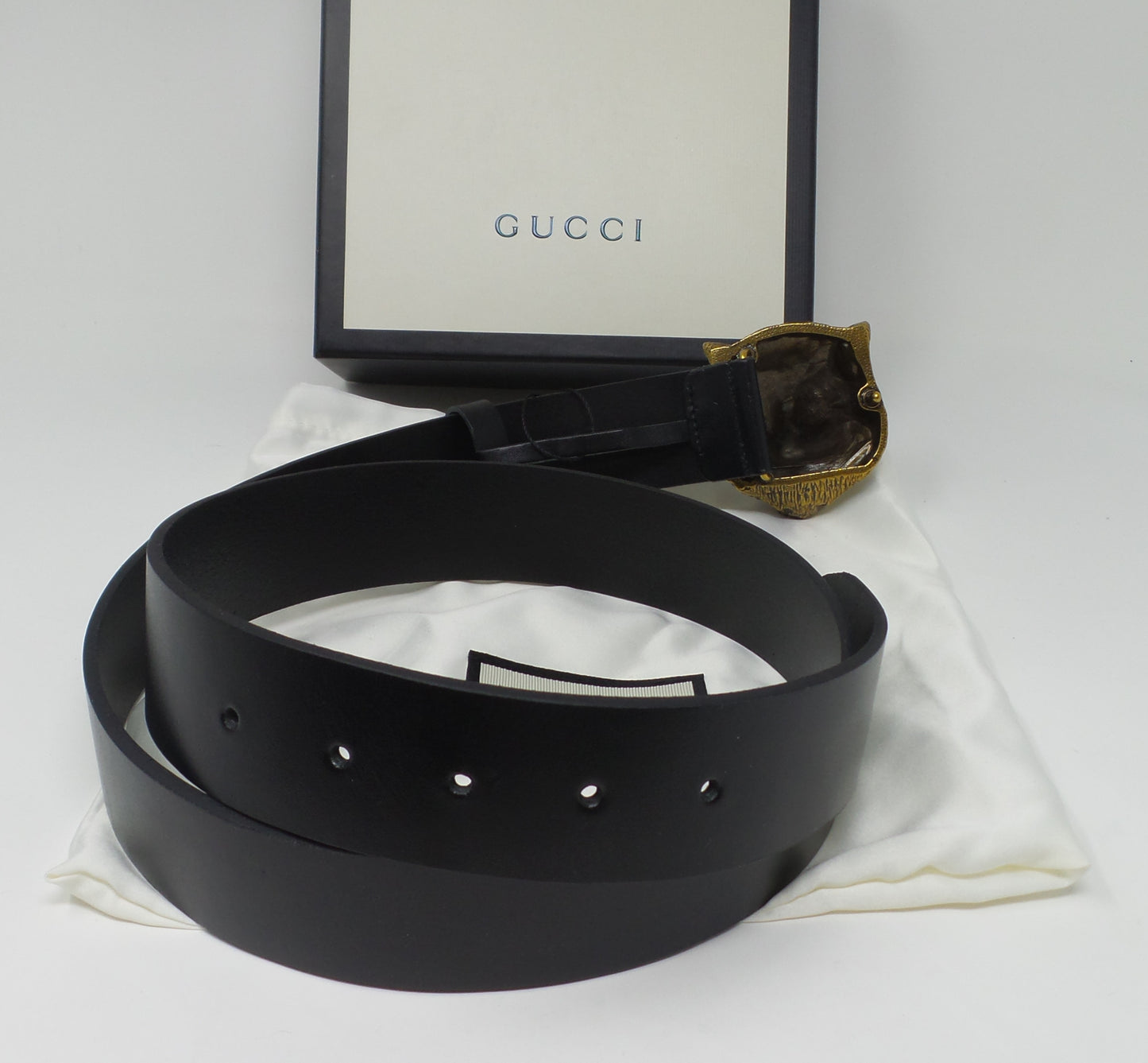 Tiger Head Belt Vintage Black Strap