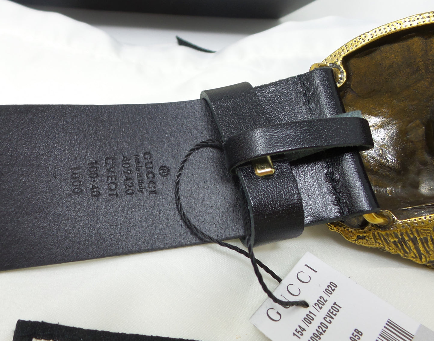 Tiger Head Belt Vintage Black Strap