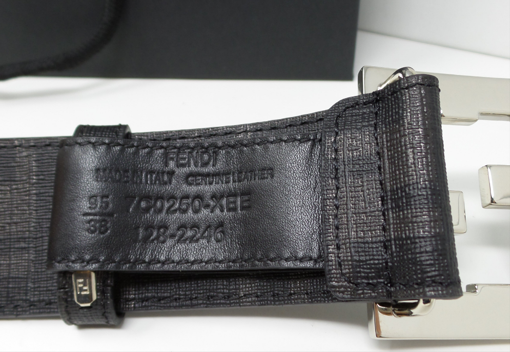 Black Monogram Belt With Silver / Black F Buckle Unisex