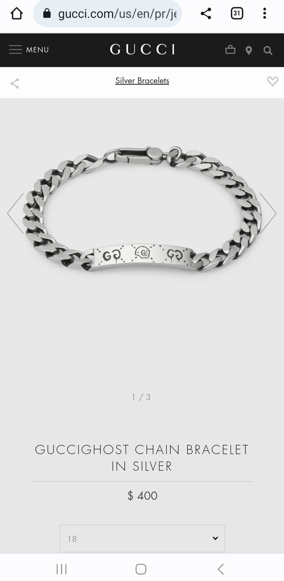 925 Silver Ghost Skull Bracelet Unisex