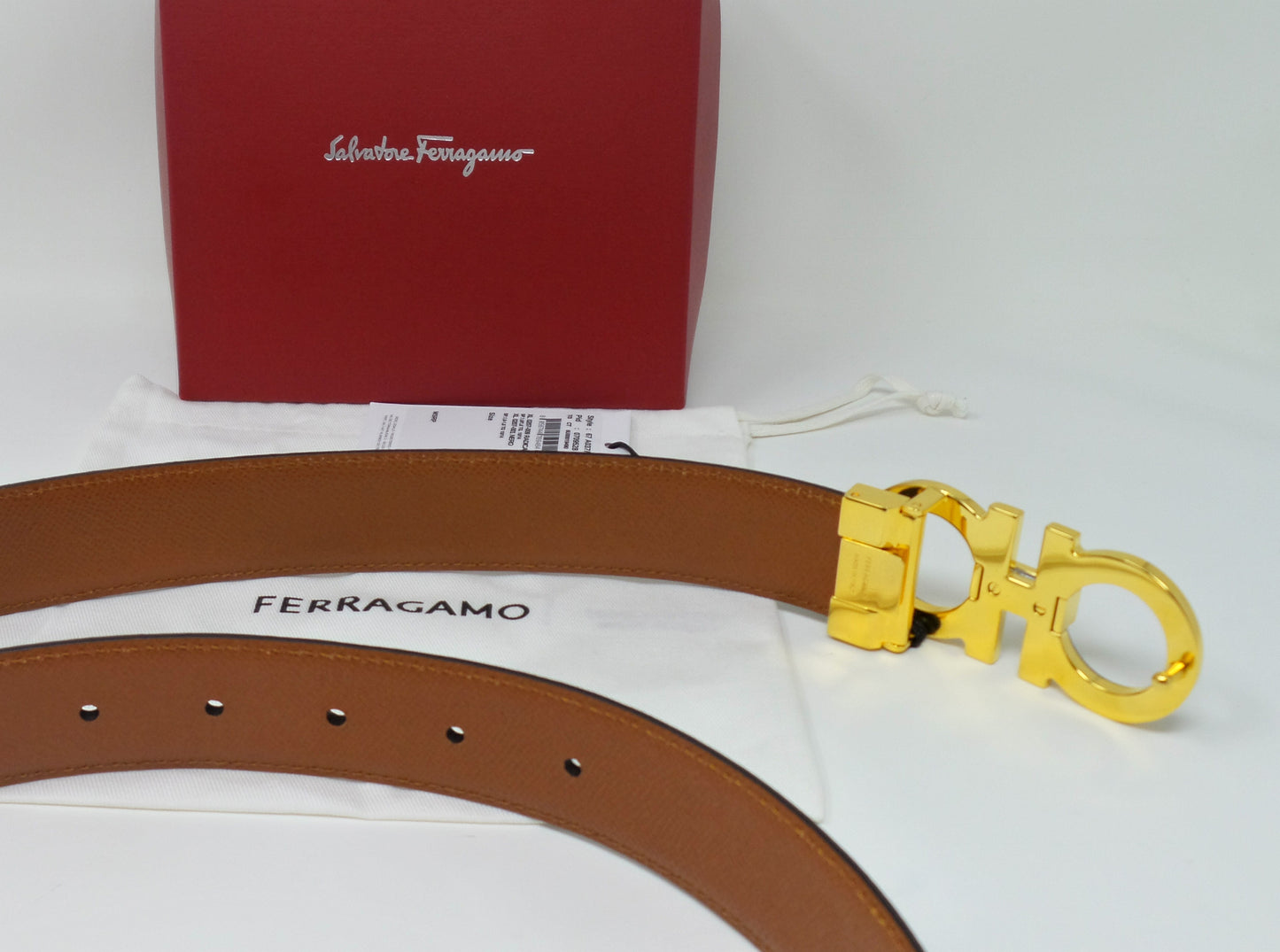 Reversible Belt Black / Brown Leather With Layered Gold Grey Gancini Buckle