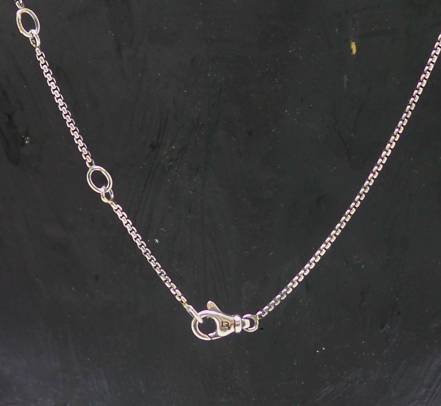 Chatelaine Necklace With Garnet Heart Pendant Sterling Silver